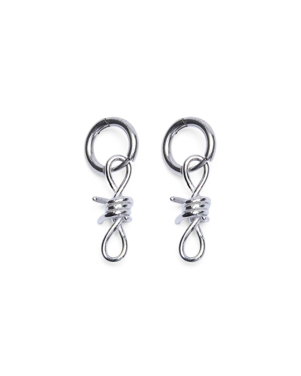 Barbed Wire Earrings Silver