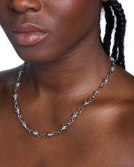 Barbed Wire Necklace Silver