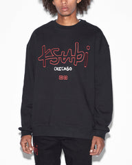 Buy Chicago 4X4 Biggie Crew Jet Black Men's Oversized Crew KSUBI