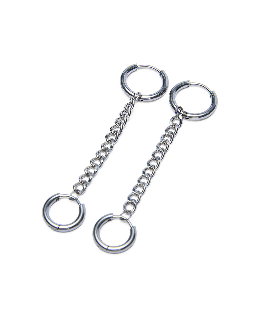 Silver Chainlink Huggies