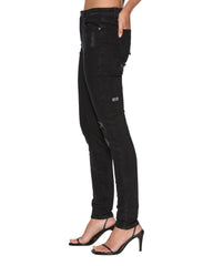Womens Spray On Xtra Boneyard Black Skinny Denim Jeans