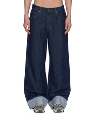 Womens Ksuper Cuffed Mystic Rinse Baggy Denim Jeans
