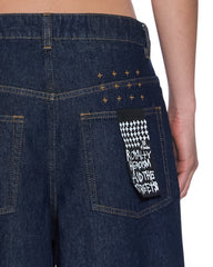 Womens Ksuper Cuffed Mystic Rinse Baggy Denim Jeans