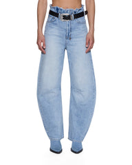 Womens Hi Barrel Jean Cutoff Vapour Barrel Leg Denim Jeans