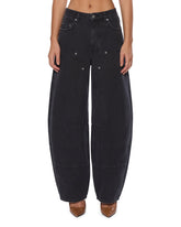 Womens Barrel Jean Carpenter Black Barrel Leg Denim Jeans