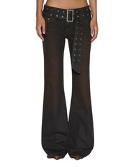 Womens Soho Lo Belted Greased Slim Denim Jeans