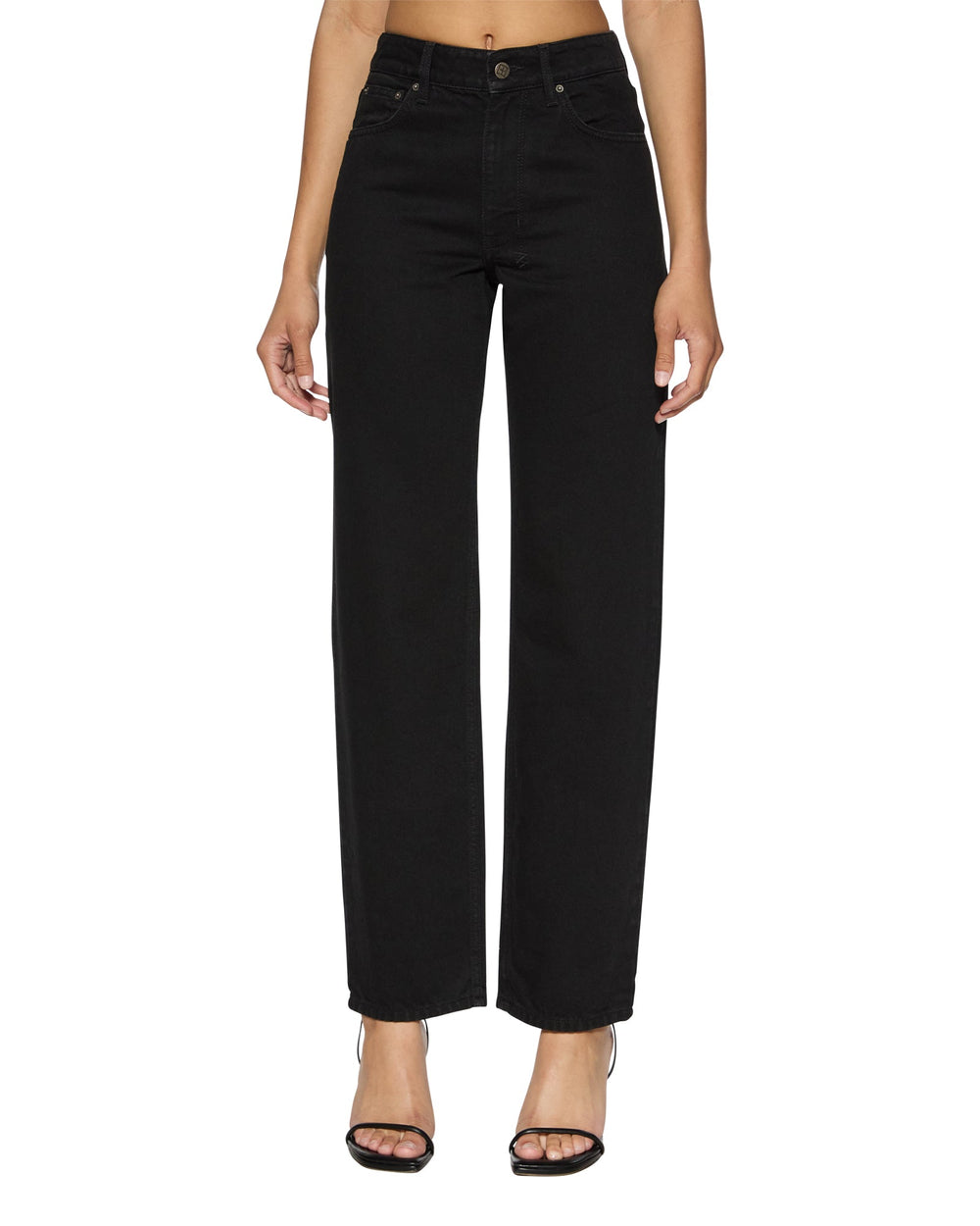 Womens Brooklyn Jet Black Straight Denim Jeans