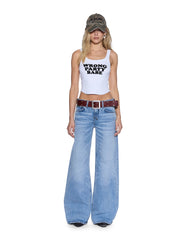 Womens Slogan Chloe Tank White Fashion Tops