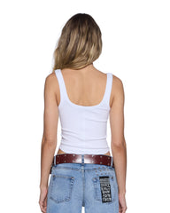 Womens Slogan Chloe Tank White Fashion Tops