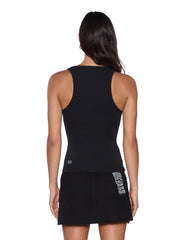 Stacked Origin Fitted Tank Top - Black