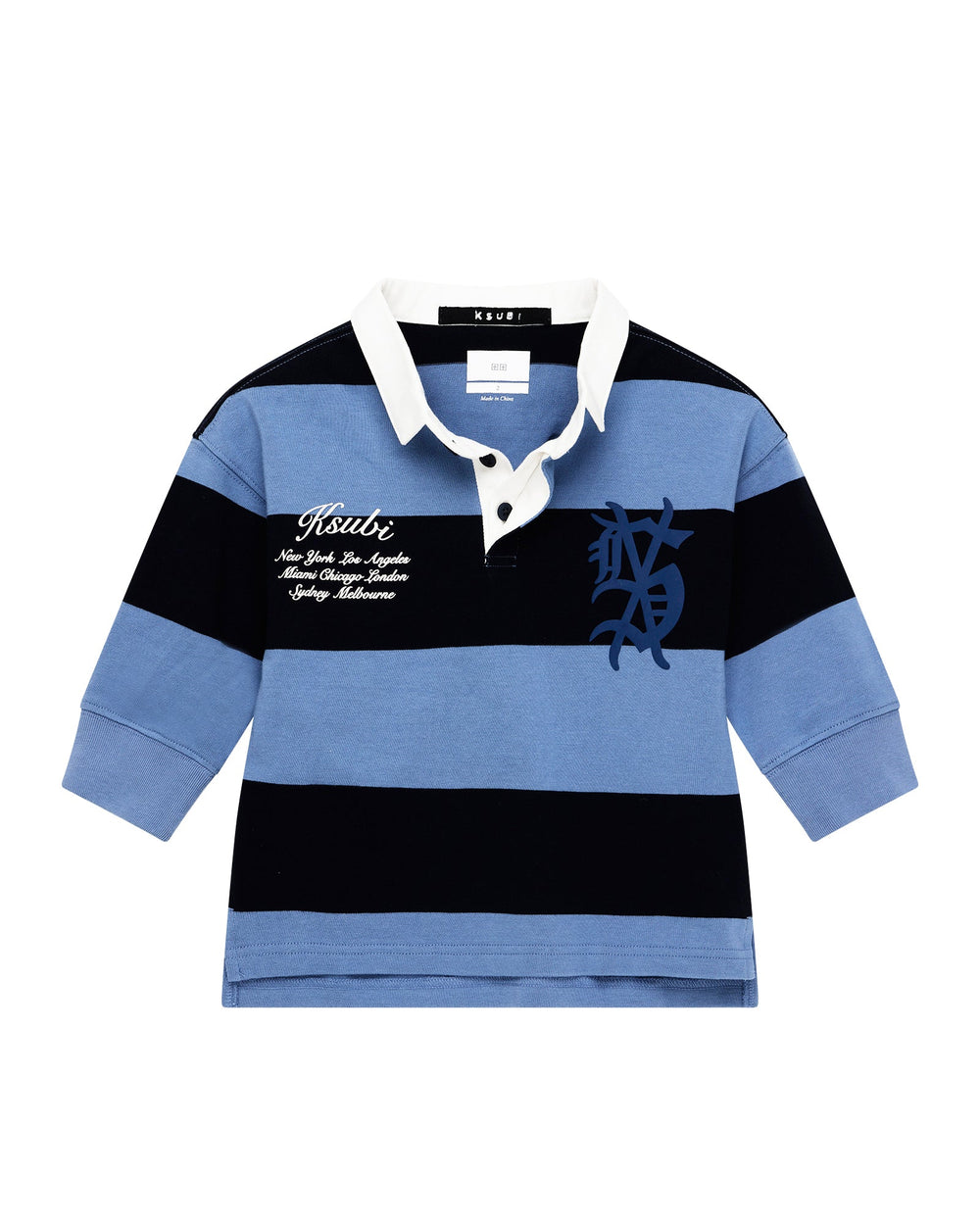 Kids Lil Rugged Rugby Ls Jersey Faded Ice Fashion Tops