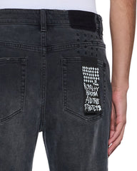 Mens Hazlow 3Rd Degree Black Straight Denim Jeans