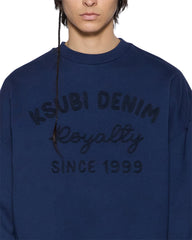 Mens Mekanik Crewneck Ink Blue Fleece