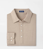 Ashby Silk Cotton Long-Sleeve Polo BISCOTTI