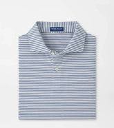 Albatross Stripe Cotton-Blend Piqué Polo GALE GREY