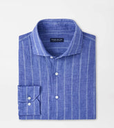 Astino Lino Pencil Stripe Sport Shirt DUSK BLUE