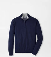 Coolspun Lite Cotton Quarter-Zip Sweater NAVY
