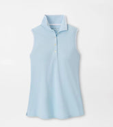 Canterbury Tipped Sport Mesh Sleeveless Polo BLUE BRISK/WHITE