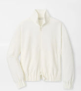 Flora Knit Swiss Dot Jacquard Full-Zip SOFT WHITE