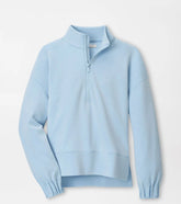 Flora Knit Mélange Half-Zip Pullover BLUE BRISK