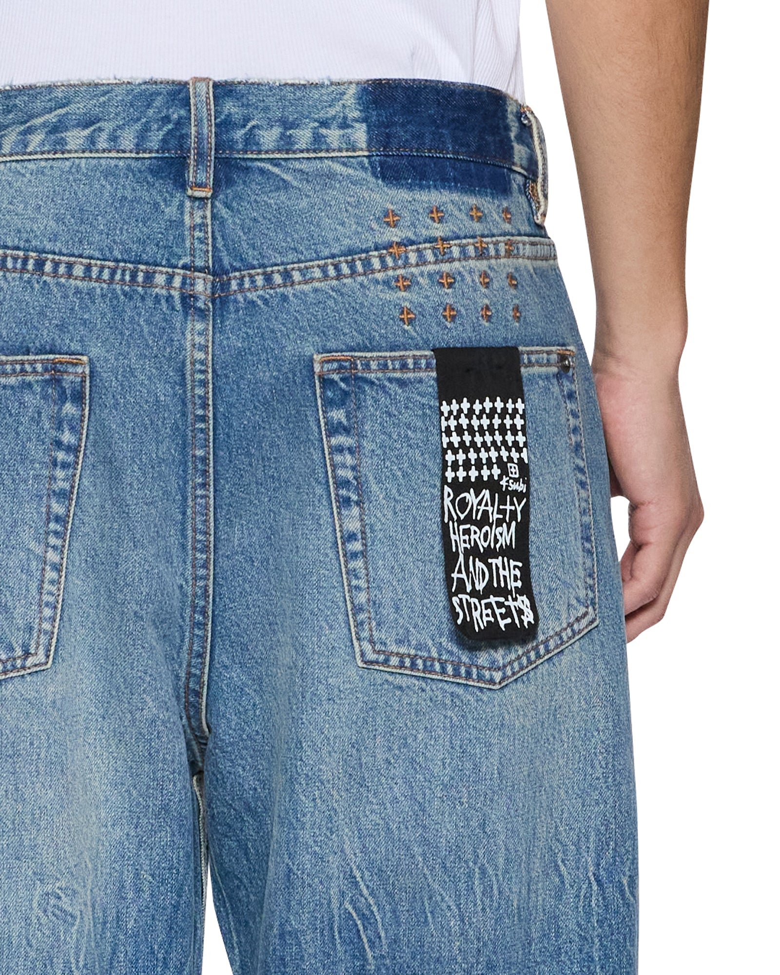 Mens Anti K Texas Blue Relaxed Denim Jeans