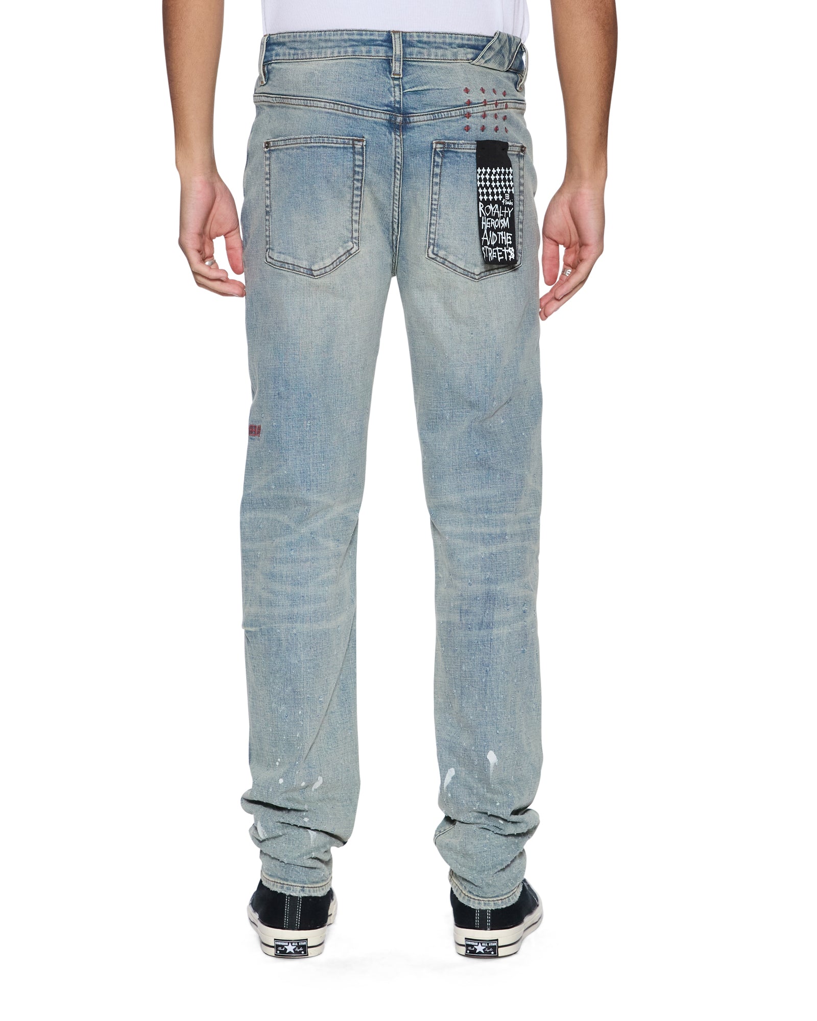 Mens Chitch Scatter Blue Slim Denim Jeans