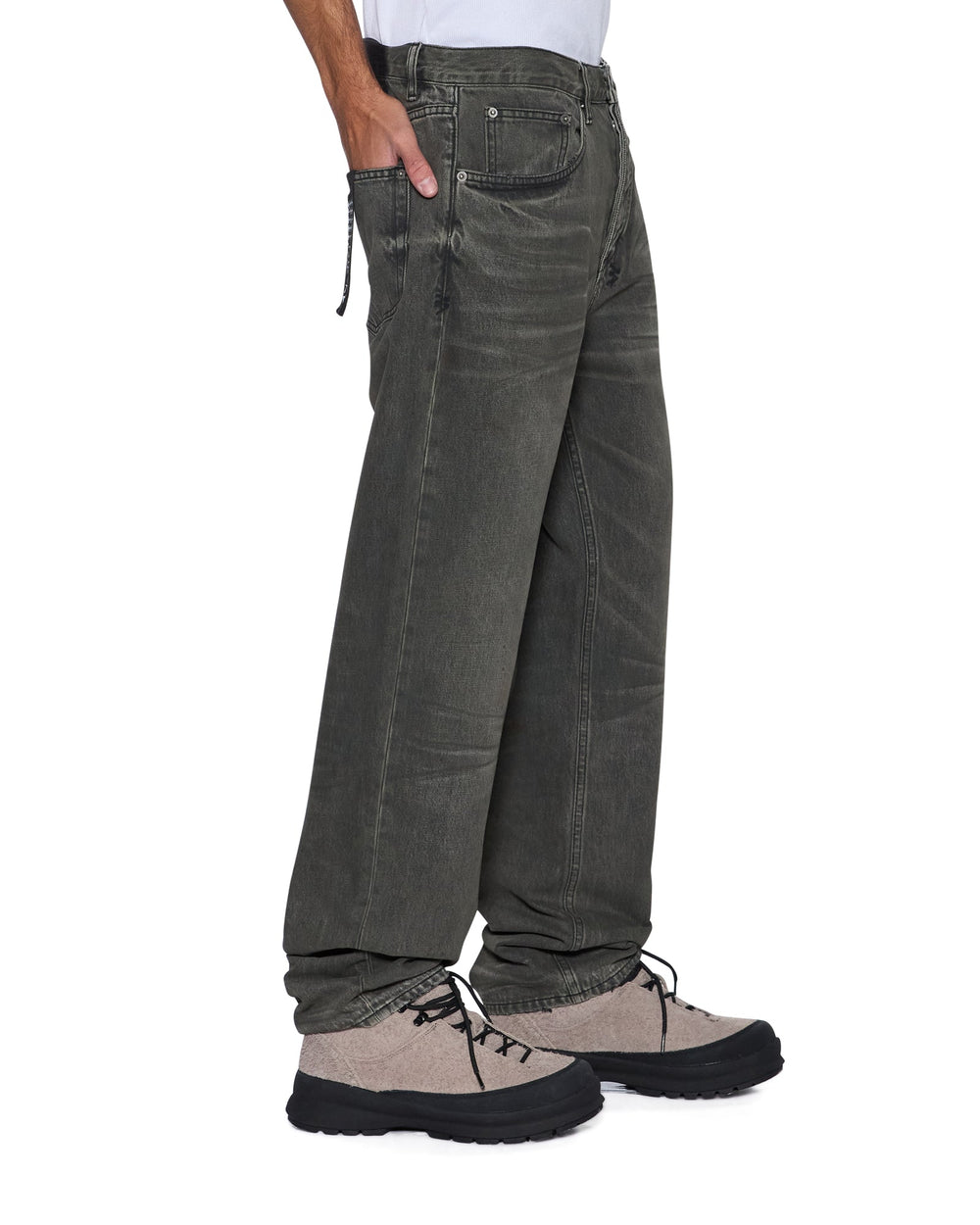 Mens Anti K Mekanik Grey Relaxed Denim Jeans