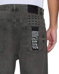 Mens Anti K Mekanik Grey Relaxed Denim Jeans