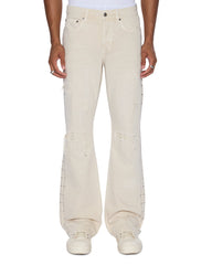 Mens Bronko Ivory Trashed Bootcut Denim Jeans