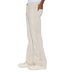 Mens Bronko Ivory Trashed Bootcut Denim Jeans