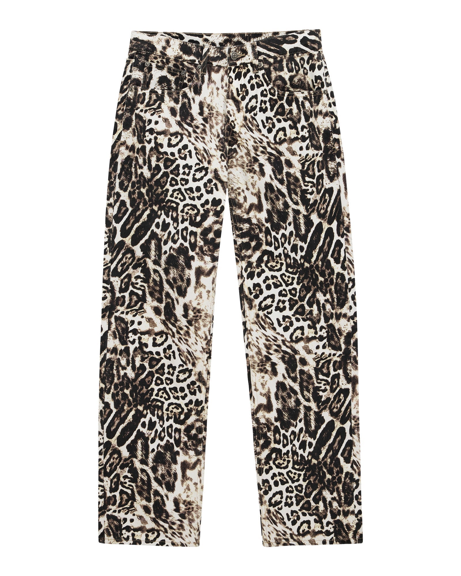 Womens Mowalola Anti K Cheetah Relaxed Denim Jeans