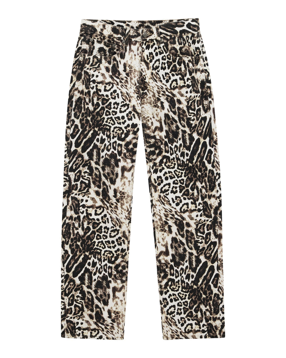 Womens Mowalola Anti K Cheetah Relaxed Denim Jeans