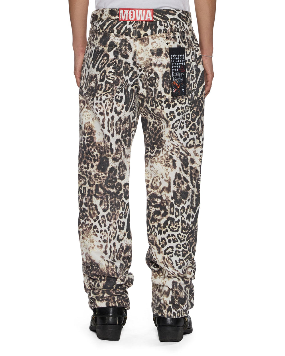 Womens Mowalola Anti K Cheetah Relaxed Denim Jeans