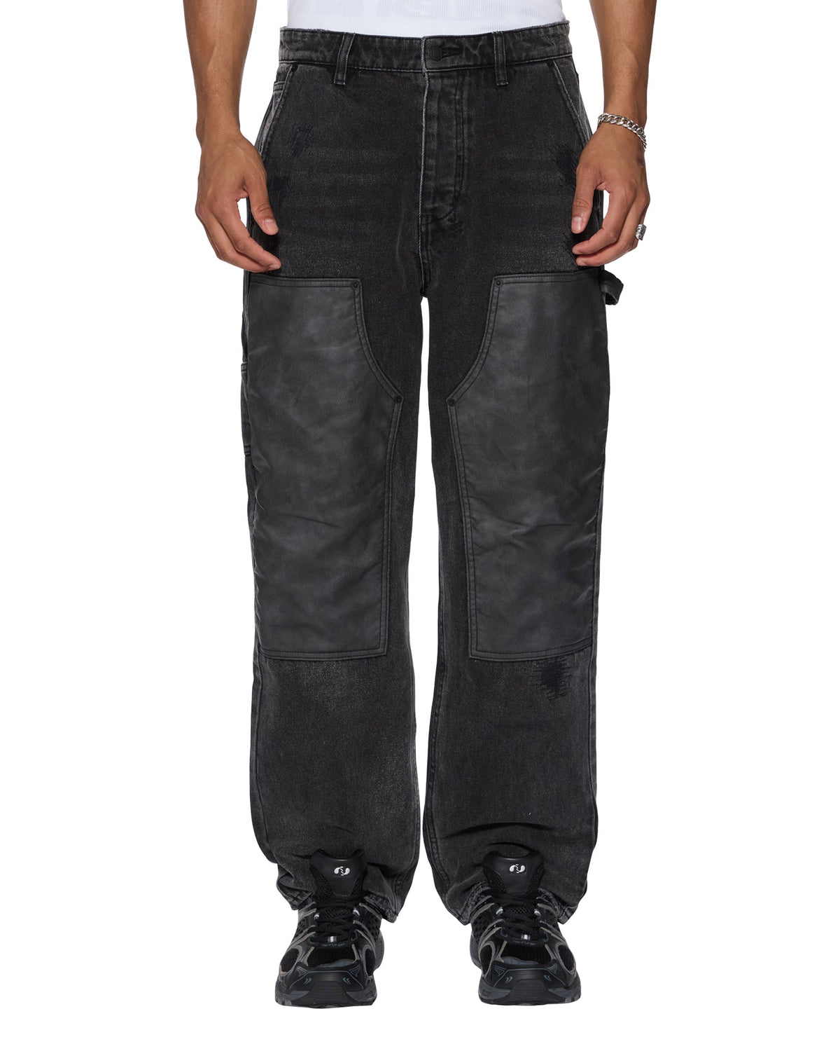 Mens Operator Pant Torqued Black Relaxed Denim Jeans
