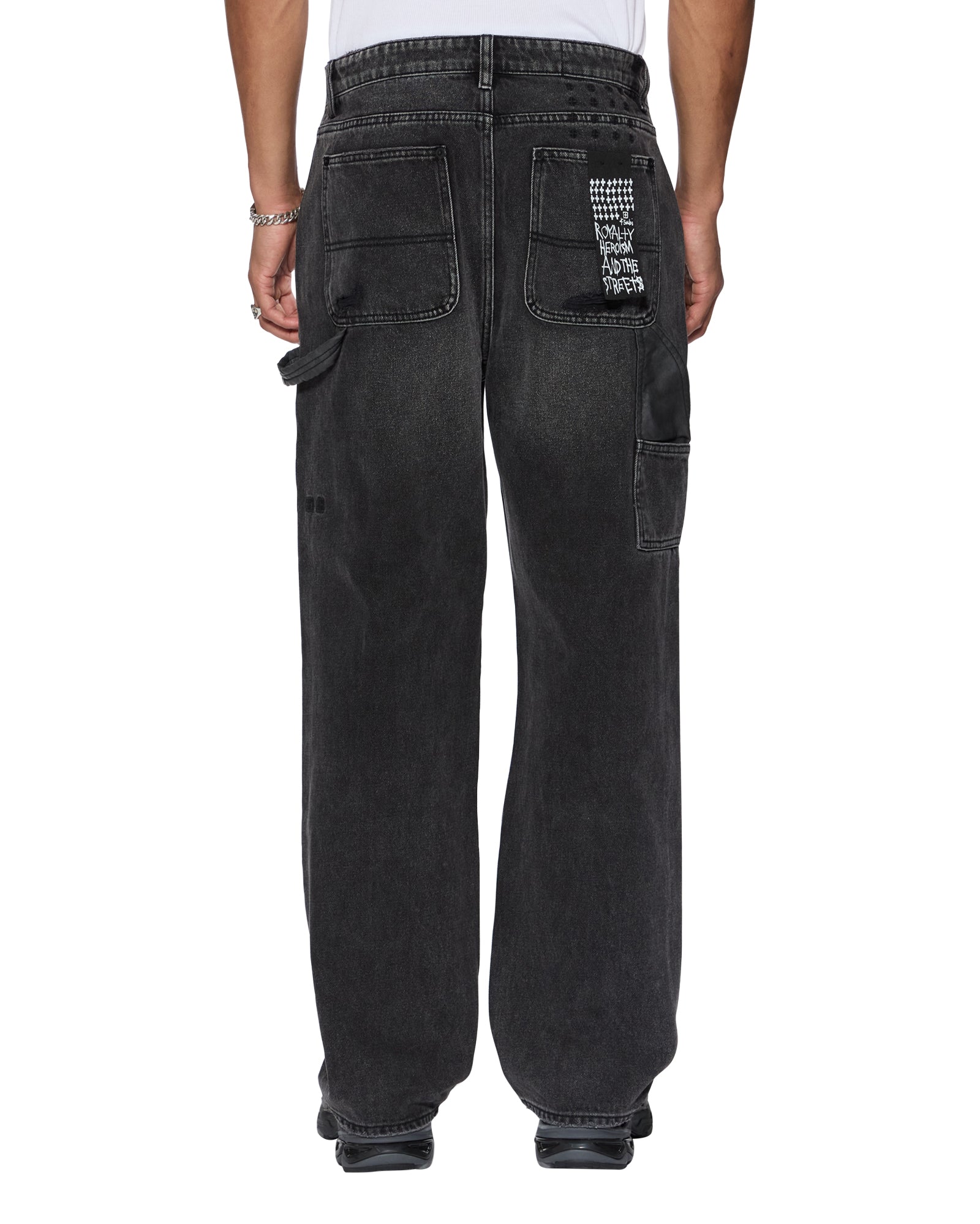 Mens Operator Pant Torqued Black Relaxed Denim Jeans