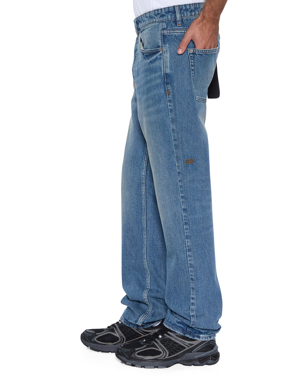 Mens Hazlow Roadhouse Repair Straight Denim Jeans