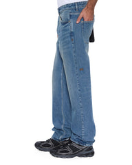 Mens Hazlow Roadhouse Repair Straight Denim Jeans