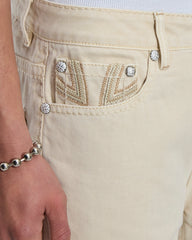 Mens Ksubi X Alice Hollywood Toro Ivory Bootcut Denim Jeans