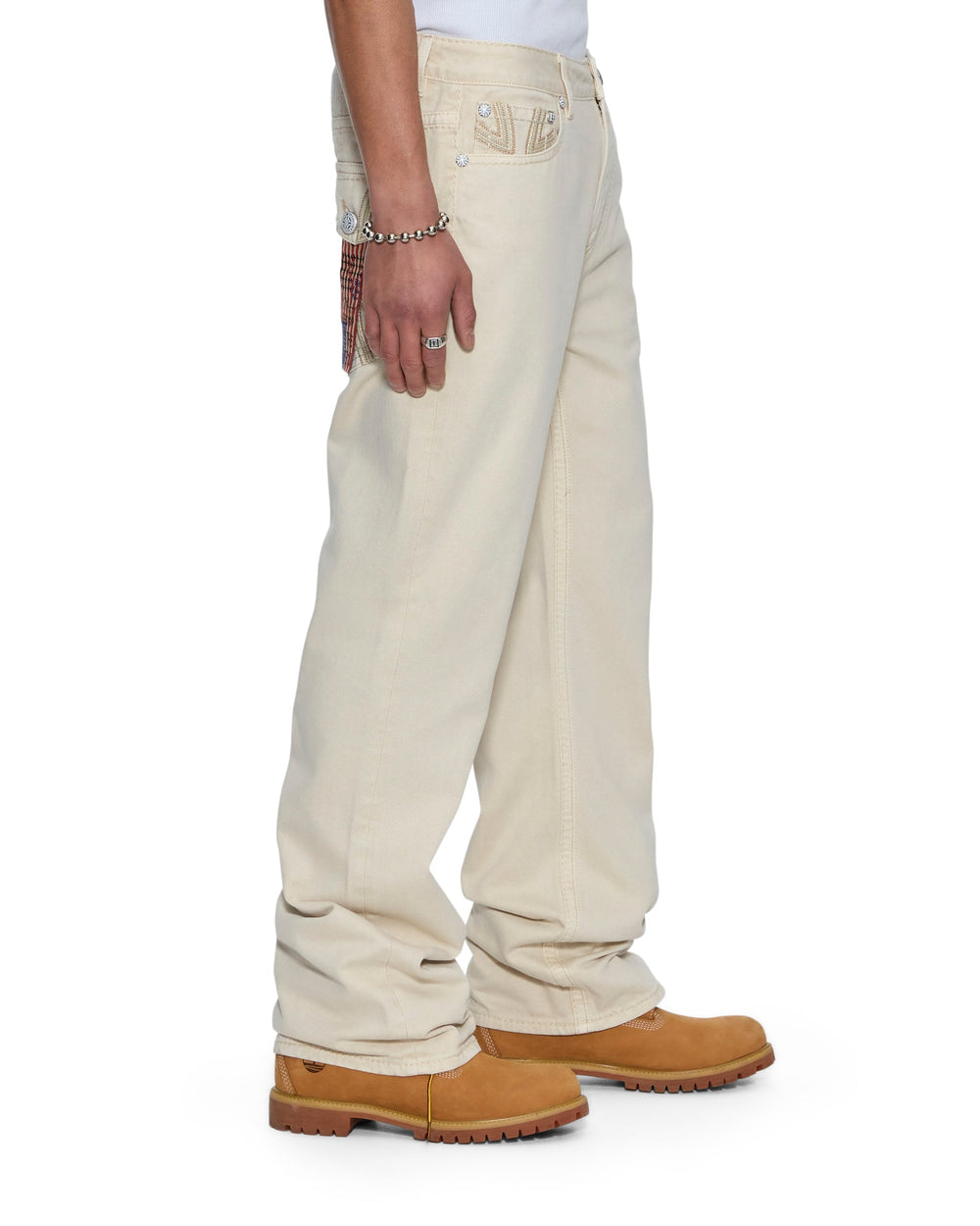 Mens Ksubi X Alice Hollywood Toro Ivory Bootcut Denim Jeans