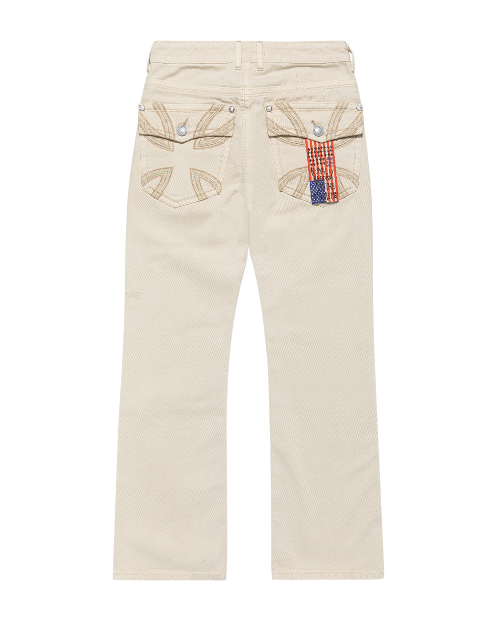 Mens Ksubi X Alice Hollywood Toro Ivory Bootcut Denim Jeans