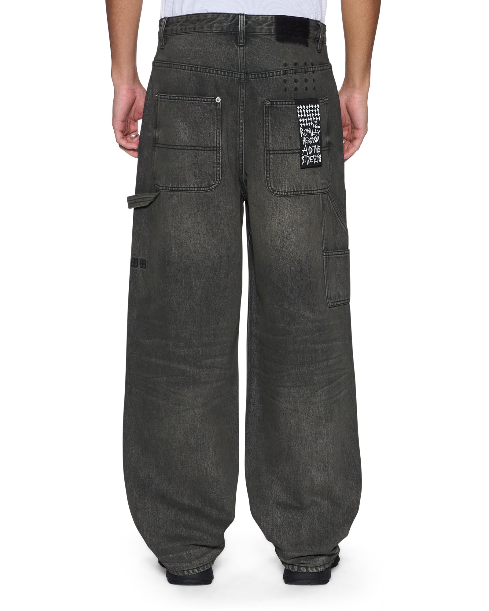 Mens Maxx Operator Mekanik Grey Baggy Denim Jeans