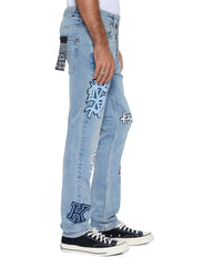 Mens Chitch Striker Patched Slim Denim Jeans