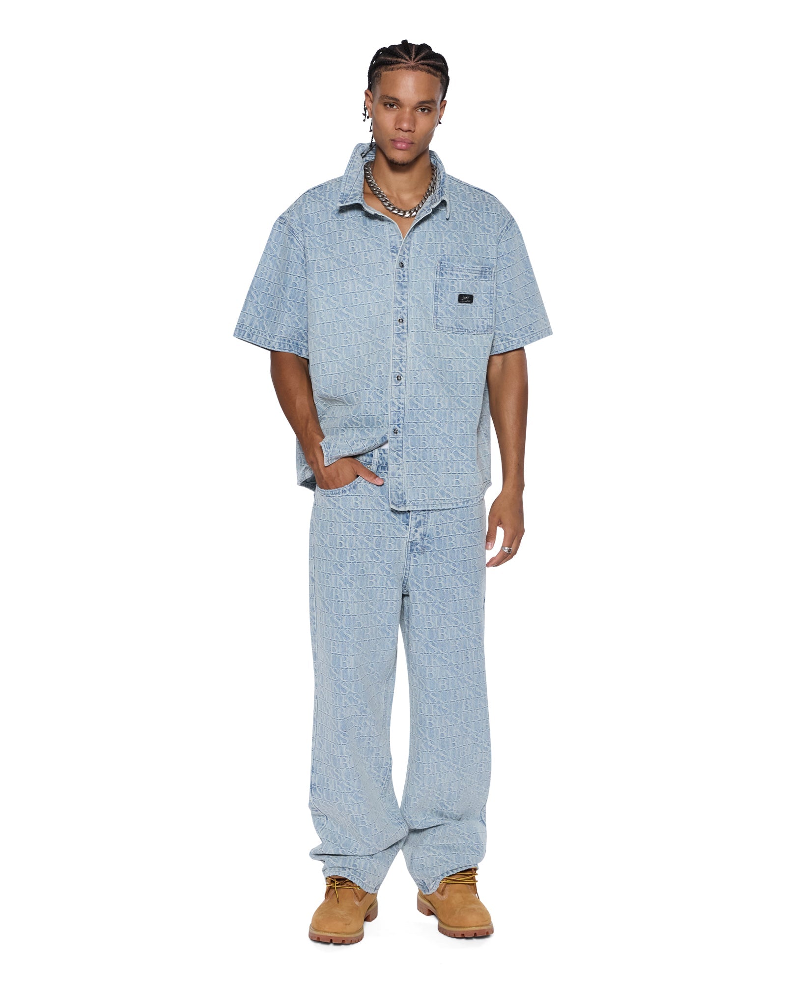 Mens Maxx Tile Baggy Denim Jeans