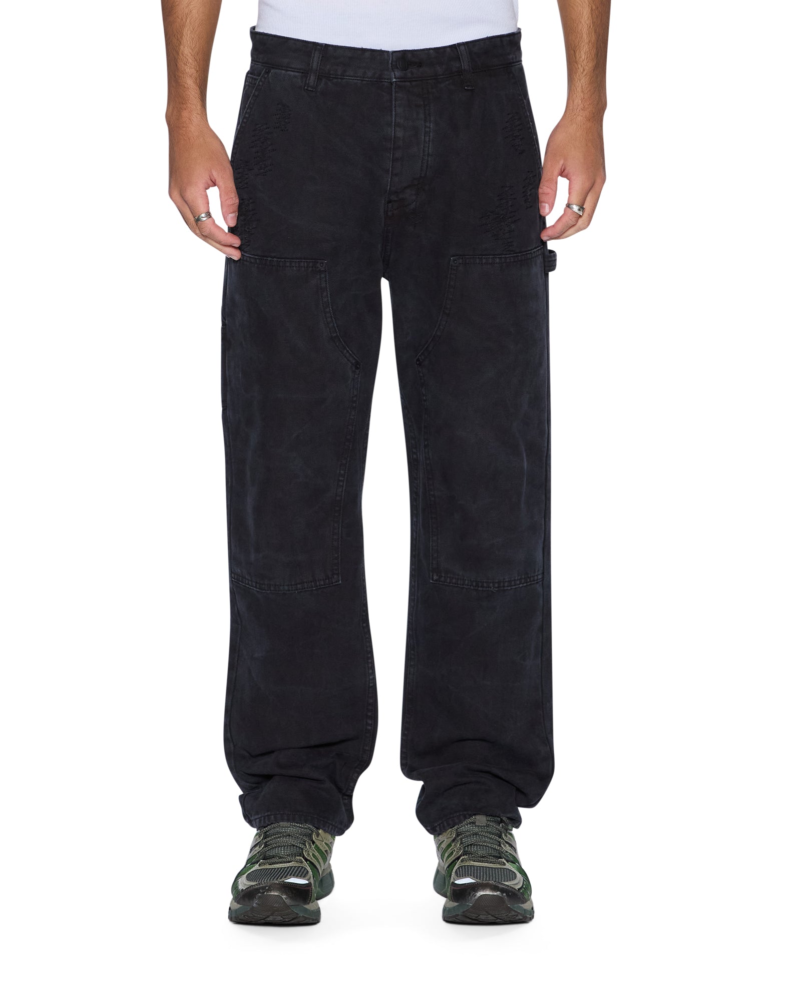 Mens Maxx Operator Pant Torqued Black Relaxed Denim Jeans