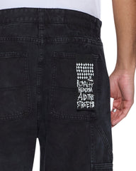 Mens Maxx Operator Pant Torqued Black Relaxed Denim Jeans