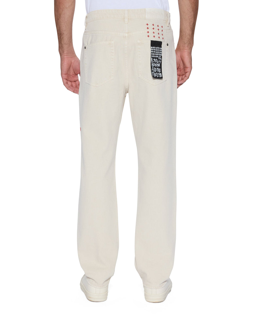 Mens Hazlow Ecru Straight Denim Jeans