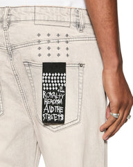 Hazlow Pluto Relaxed Straight Leg Fit Jean - Stone Grey