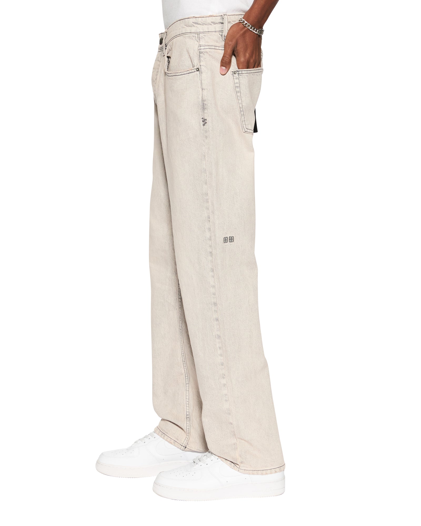 Hazlow Pluto Relaxed Straight Leg Fit Jean - Stone Grey