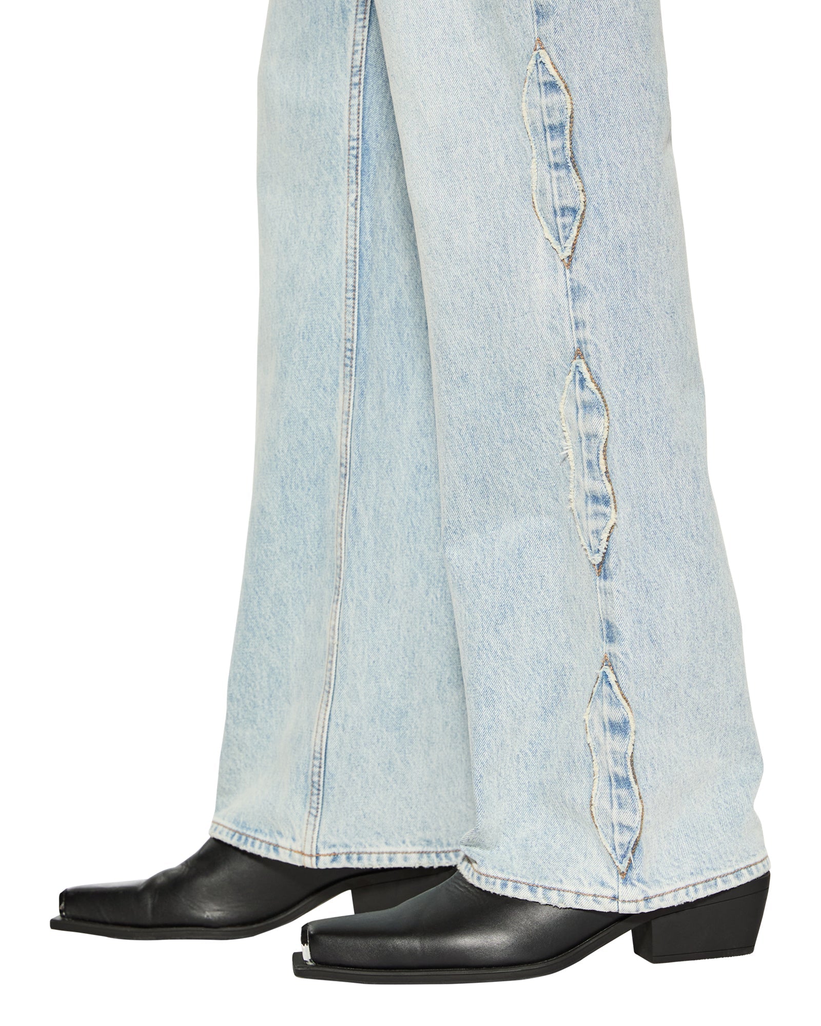 Bronko Paragon Kraft Wide Leg Jean - Stone Wash Denim