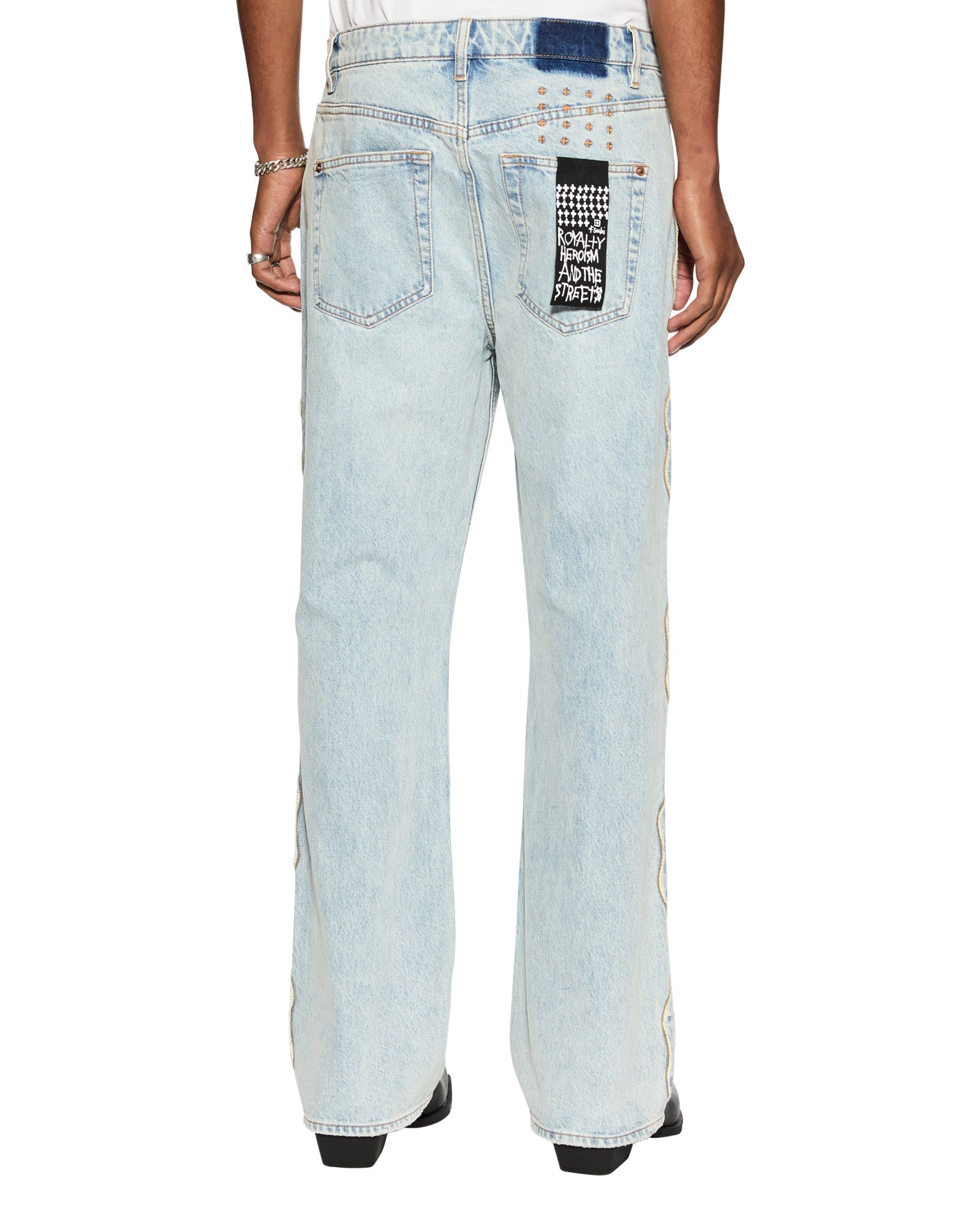Bronko Paragon Kraft Wide Leg Jean - Stone Wash Denim